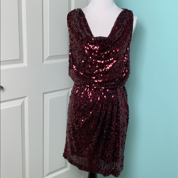 Cache Merlot Sequin Mini Dress - Picture 6 of 12